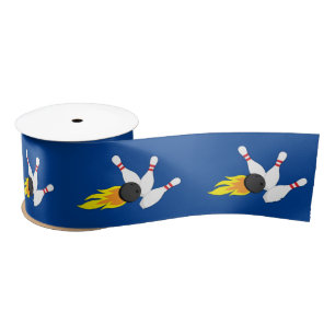 Bowling Kids Birthday Party Cute Sports  Satin Rib Ribbon