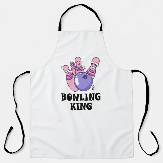 Bowling King Childrens Birthday Party Apron (Front)
