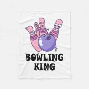 Bowling King Childrens Birthday Party Fleece Blanket
