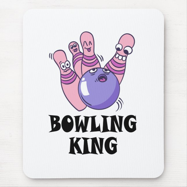 Bowling King Childrens Birthday Party Mouse Pad (Front)