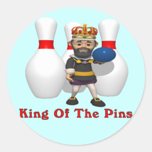 Bowling King Classic Round Sticker