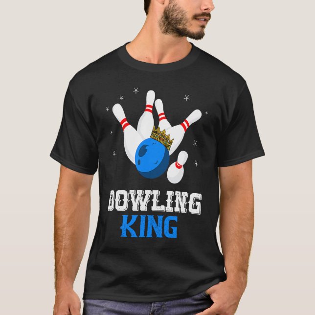 Bowling King Crown Bowler Bowling Team Strike Bowl T-Shirt (Front)