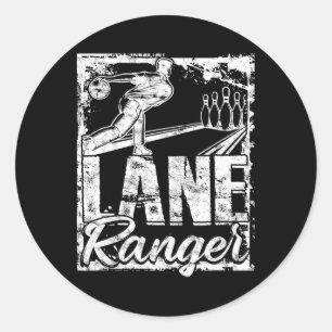 Bowling Lane Ranger Classic Round Sticker
