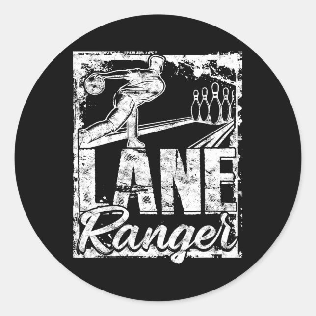 Bowling Lane Ranger  Classic Round Sticker (Front)