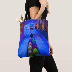 Bowling Lanes Balls Black Light Colour Tote Bag