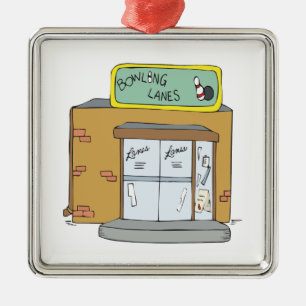 Bowling Lanes Metal Ornament