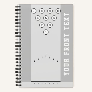 Bowling Lanes w/ Gutters Custom Text Front & Back Notebook