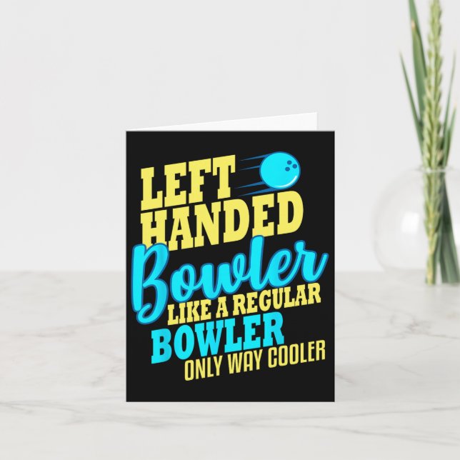 Bowling Left Handed Bowler Funny Team  Card (Front)