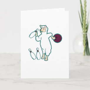 Bowling Llama Card