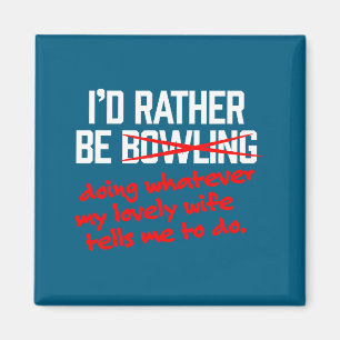 Bowling Lovely Wife Bowler Saying Artwork Magnet