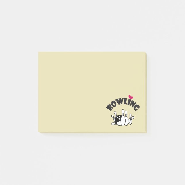Bowling Lover - Bowling Pins and Bowling Ball Post-it Notes (Front)