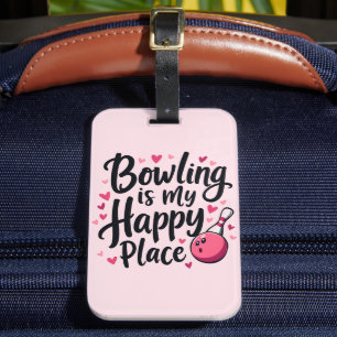 Bowling Lover Cute Retro Aesthetic Sports Design Luggage Tag