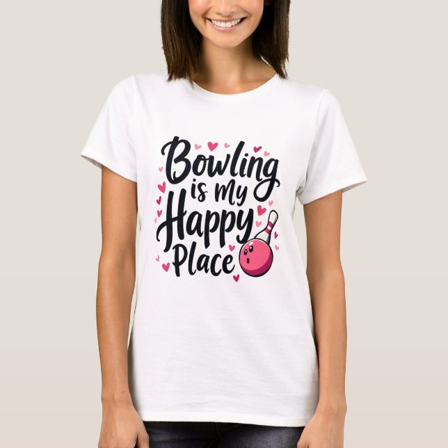 Bowling Lover Cute Retro Aesthetic Sports Design T-Shirt (Front)