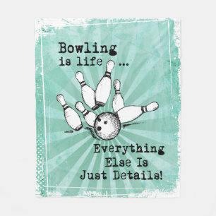 Bowling Lover Gift, Funny Bowling Player Gift Fleece Blanket