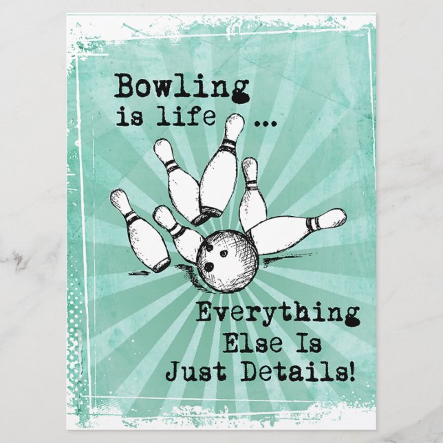 Bowling Lover Gift, Funny Bowling Player Gift Menu (Front)
