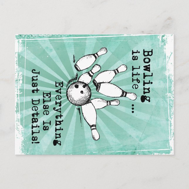 Bowling Lover Gift, Funny Bowling Player Gift Postcard (Front)