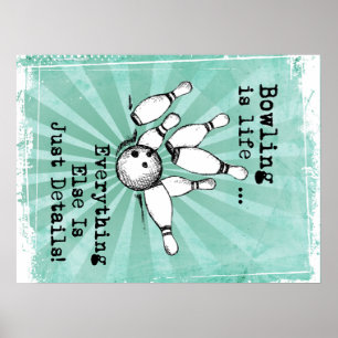 Bowling Lover Gift, Funny Bowling Player Gift Poster