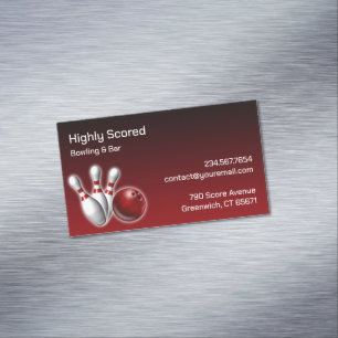 Bowling Magnetic Business Card