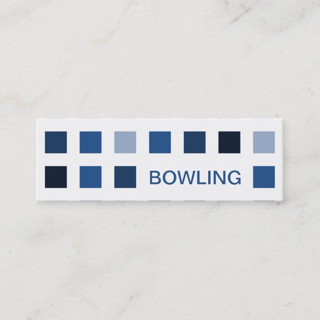 BOWLING (mod squares) Mini Business Card (Front)