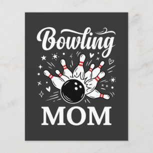 Bowling Mum Heart Pins Funny League Mothers Day Flyer