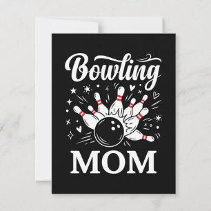 Bowling Mum Heart Pins Funny League Mothers Day Holiday Card