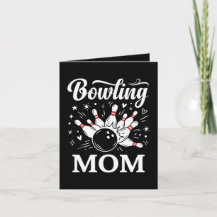 Bowling Mum Heart Pins Funny League Mothers Day Holiday Card
