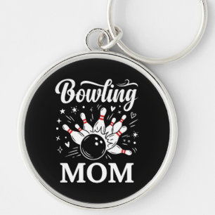 Bowling Mum Heart Pins Funny League Mothers Day Key Ring