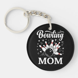 Bowling Mum Heart Pins Funny League Mothers Day Key Ring