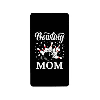 Bowling Mum Heart Pins Funny League Mothers Day Label