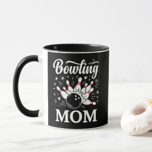 Bowling Mum Heart Pins Funny League Mothers Day Mug