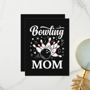 Bowling Mum Heart Pins Funny League Mothers Day Thank You Card
