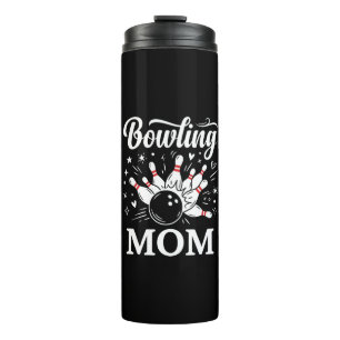 Bowling Mum Heart Pins Funny League Mothers Day Thermal Tumbler