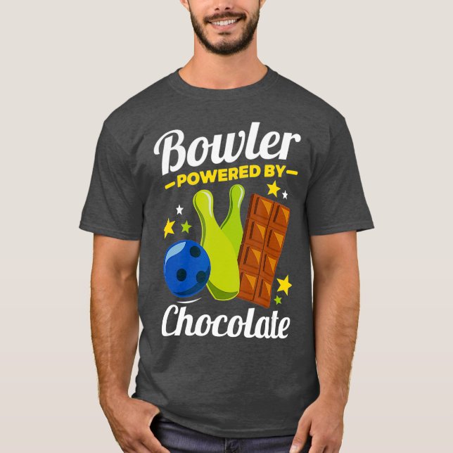 Bowling Novelty Gifts Bowler Powered By Men T-Shirt (Front)