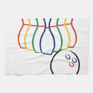 Bowling Outline Tea Towel