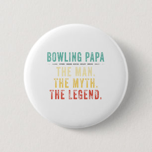 Bowling Papa Fathers Day Gift 6 Cm Round Badge