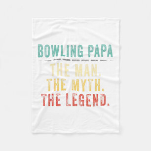 Bowling Papa Fathers Day Gift Fleece Blanket