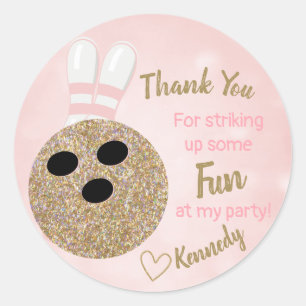 Bowling Party Glitter, Thank you favour tag