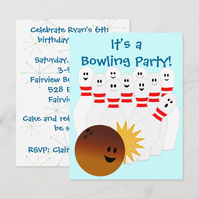 Bowling Party Invitation (Front/Back)
