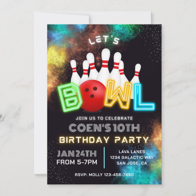 Bowling Party Invitation | Bowling Invitations (Front)