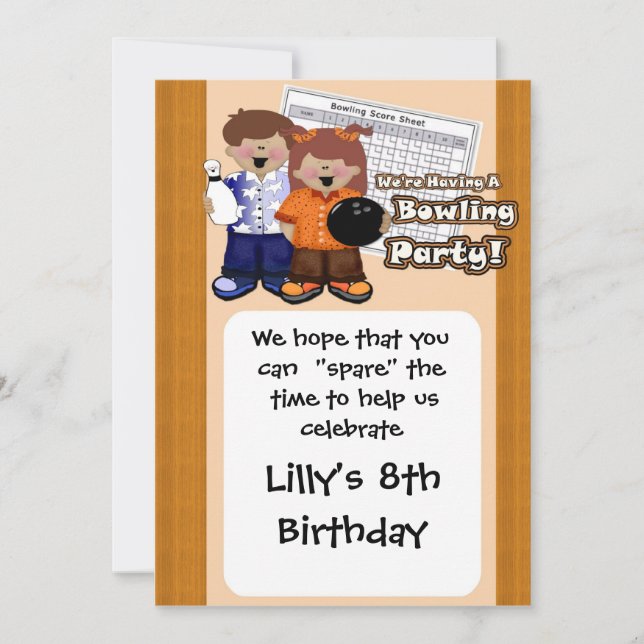 Bowling Party Invitations (Front)