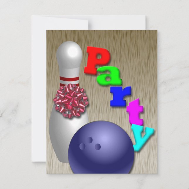 Bowling Party Invitations Customisable (Front)