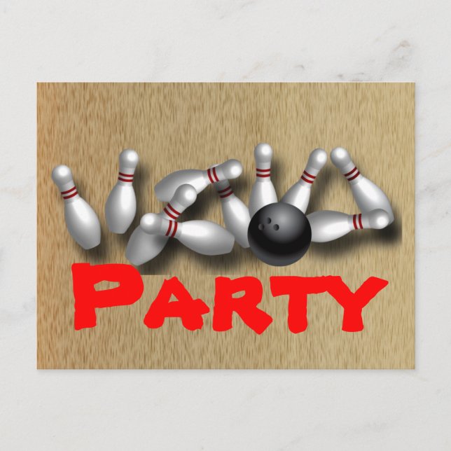 Bowling Party Invitations Customisable (Front)