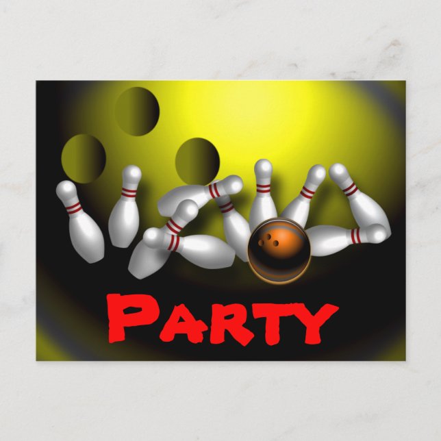 Bowling Party Invitations Customisable (Front)