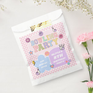Bowling Party Preppy Varsity Patch Birthday Party Favour Bag