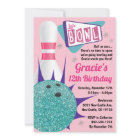 Bowling Party Retro Pink & Teal Tenpin