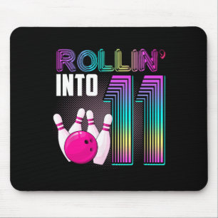 Bowling Party Rollin' Into 11 11th Birthday Girl B Mouse Pad
