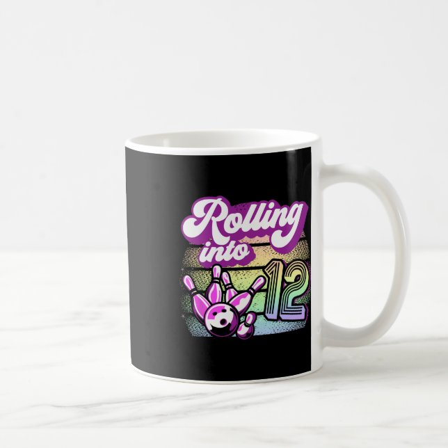 Bowling Party Rolling Into 12 Bowling Birthday  Coffee Mug (Right)