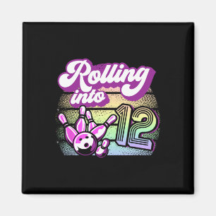 Bowling Party Rolling Into 12 Bowling Birthday Magnet