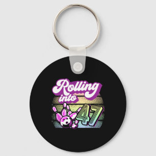 Bowling Party Rolling Into 47 Bowling Birthday Key Ring