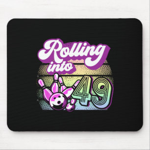 Bowling Party Rolling Into 49 Bowling Birthday Mouse Pad